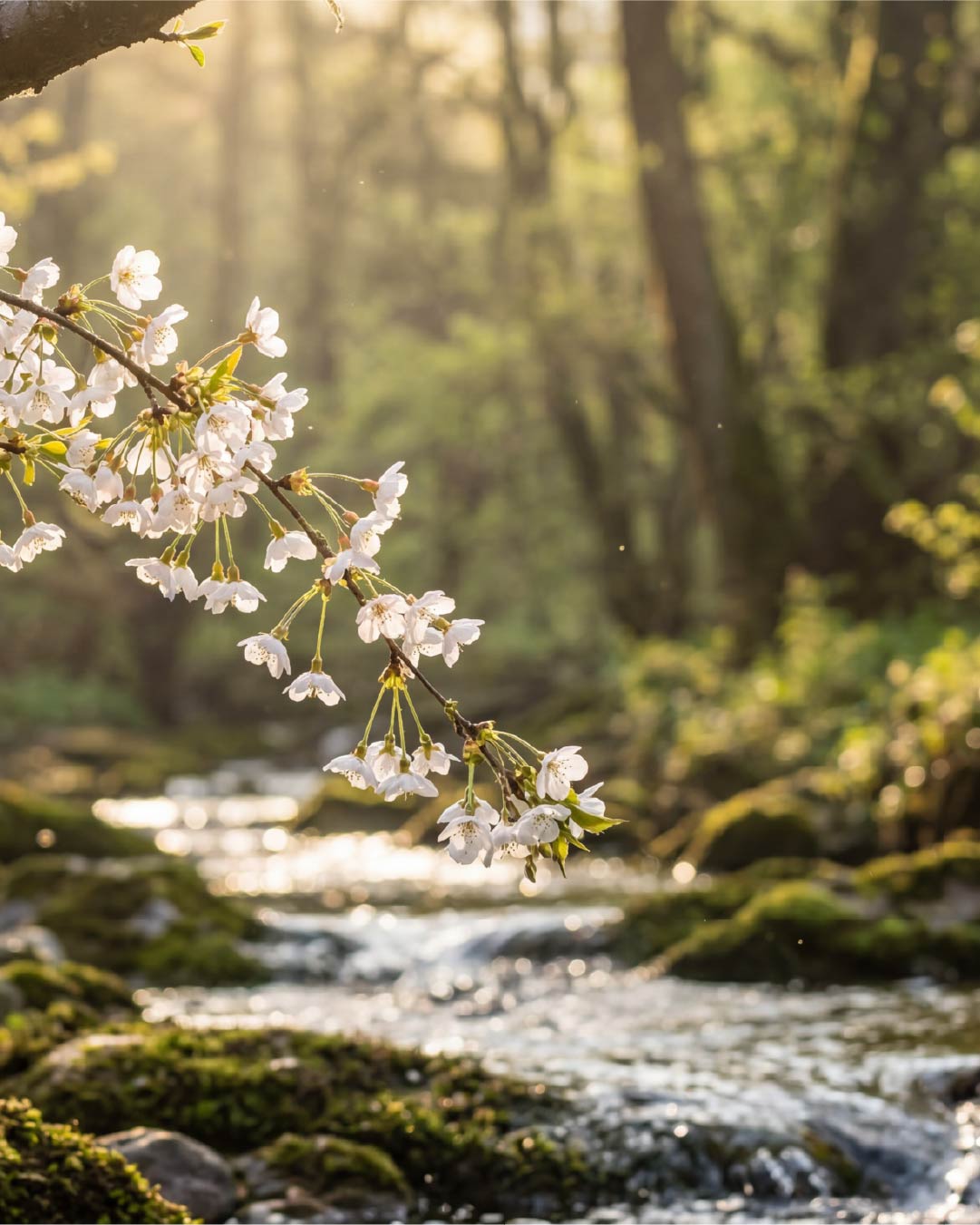 Relaxing piano music with flowing water ambience for focus, reading and studying